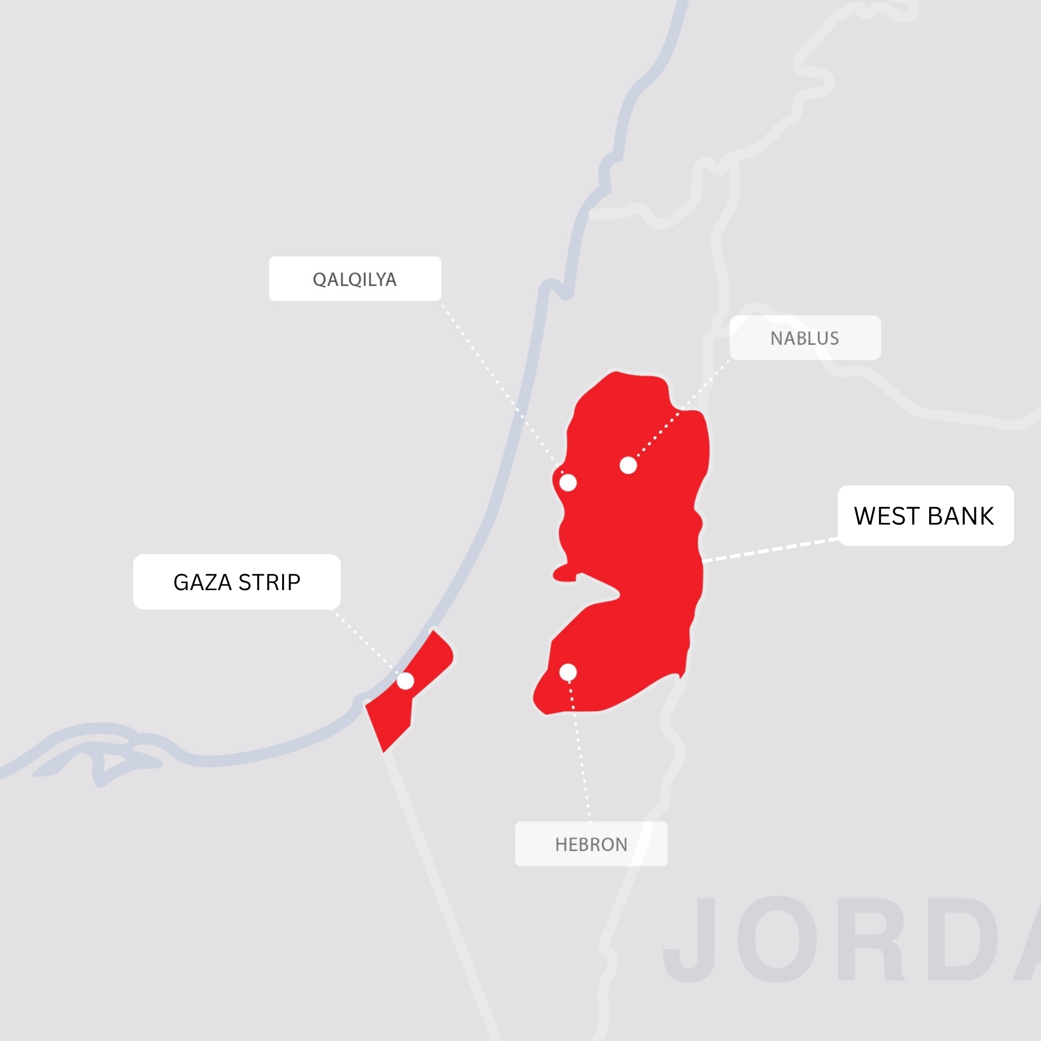 west bank and gaza map