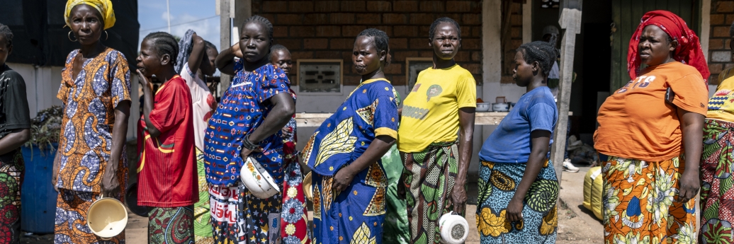Honorine Dilyo with other women in the waiting house at the Batangafo hospital, known locally as the Bignola.