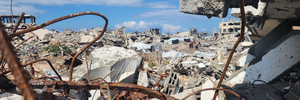 rubble in Gaza