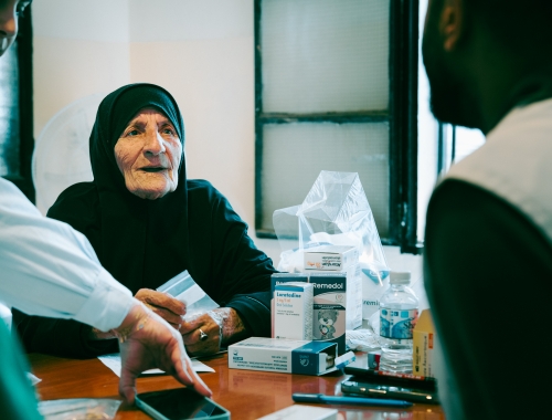 older woman talking